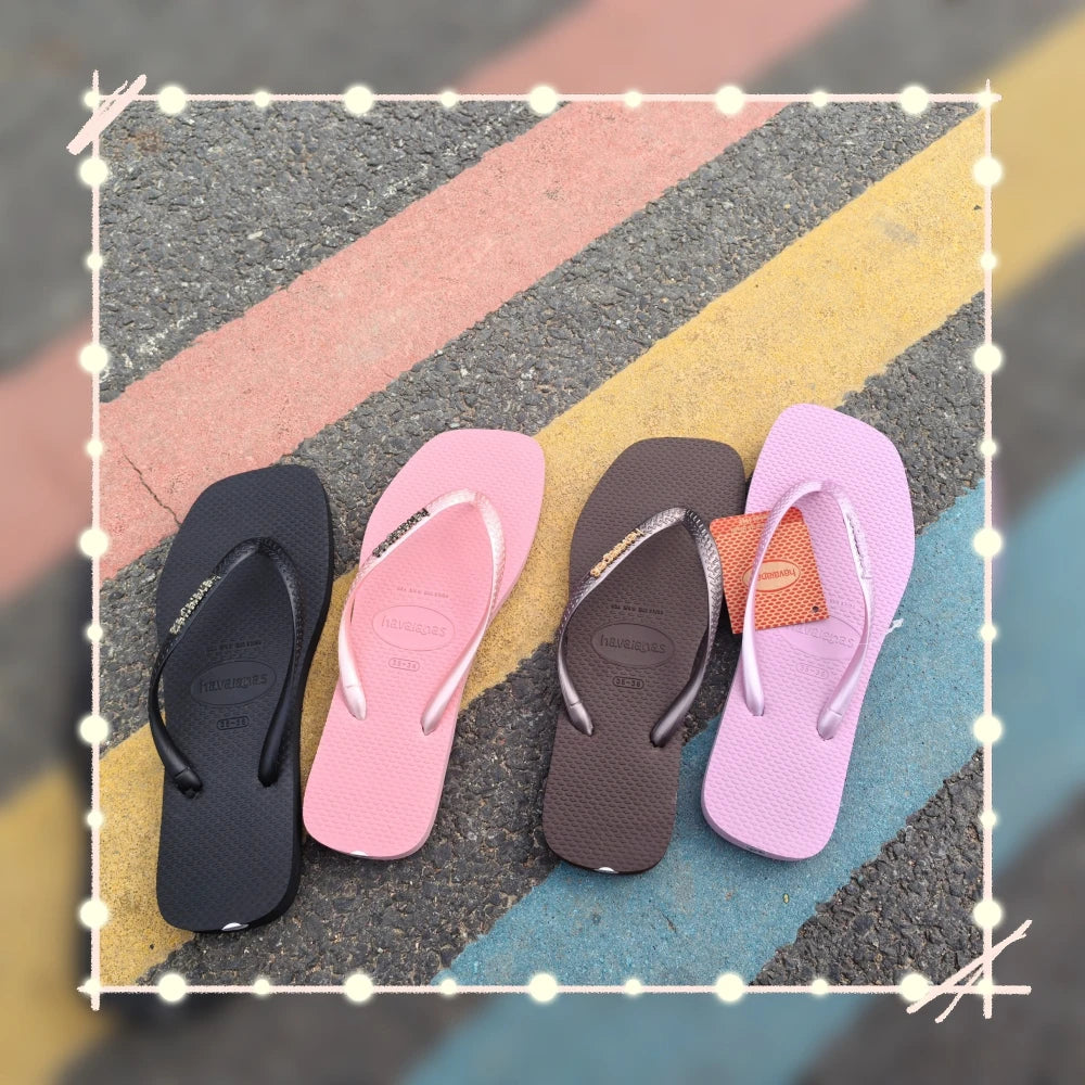 Summer 2026 New Women's Square Toe Flip Flops Outdoor Beach Sandals Luxury Women's Casual Slippers Size 35-42 Women's Shoes