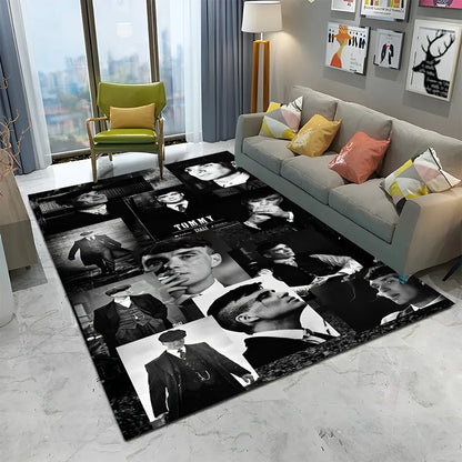 HD Tommy Shelby 3D P-Peaky Blinders Carpet Rug for Home Living Room Bedroom Sofa Doormat Decor,kids Area Rug Non-slip Floor Mat