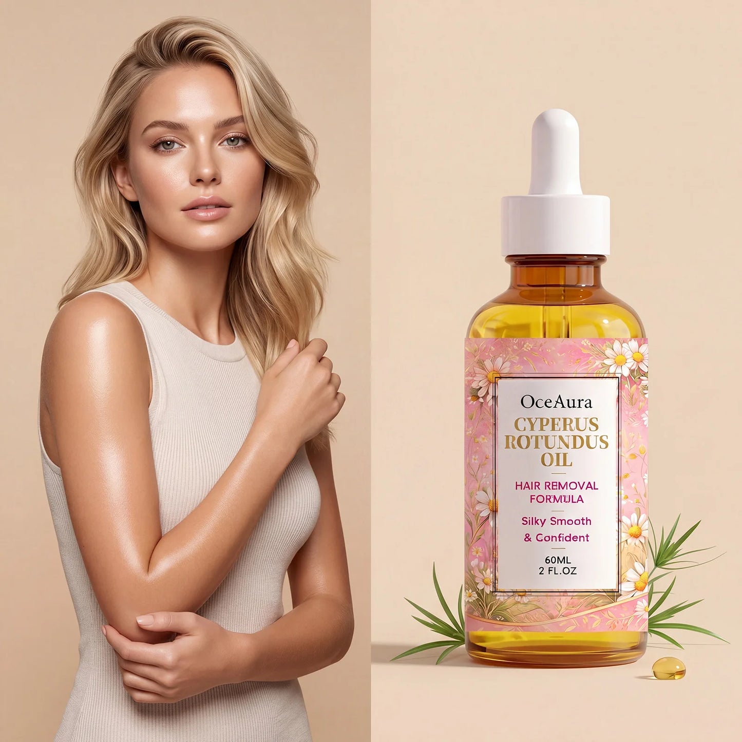 1/2/3PCS Cyperus Rotundus Hair Removal Oil Slow Hair Growth Post Depilation Care Moisturizing Silky Smooth Skin Gentle Body Oil
