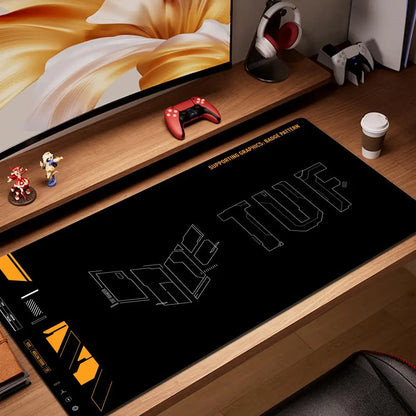 HYBXAXC Black TUF Gaming Mouse Pad XXL Gaming Accessories Office Gamer Keyboard DeskMat Non-Slip Laptop Notebook Rubber Mousepad