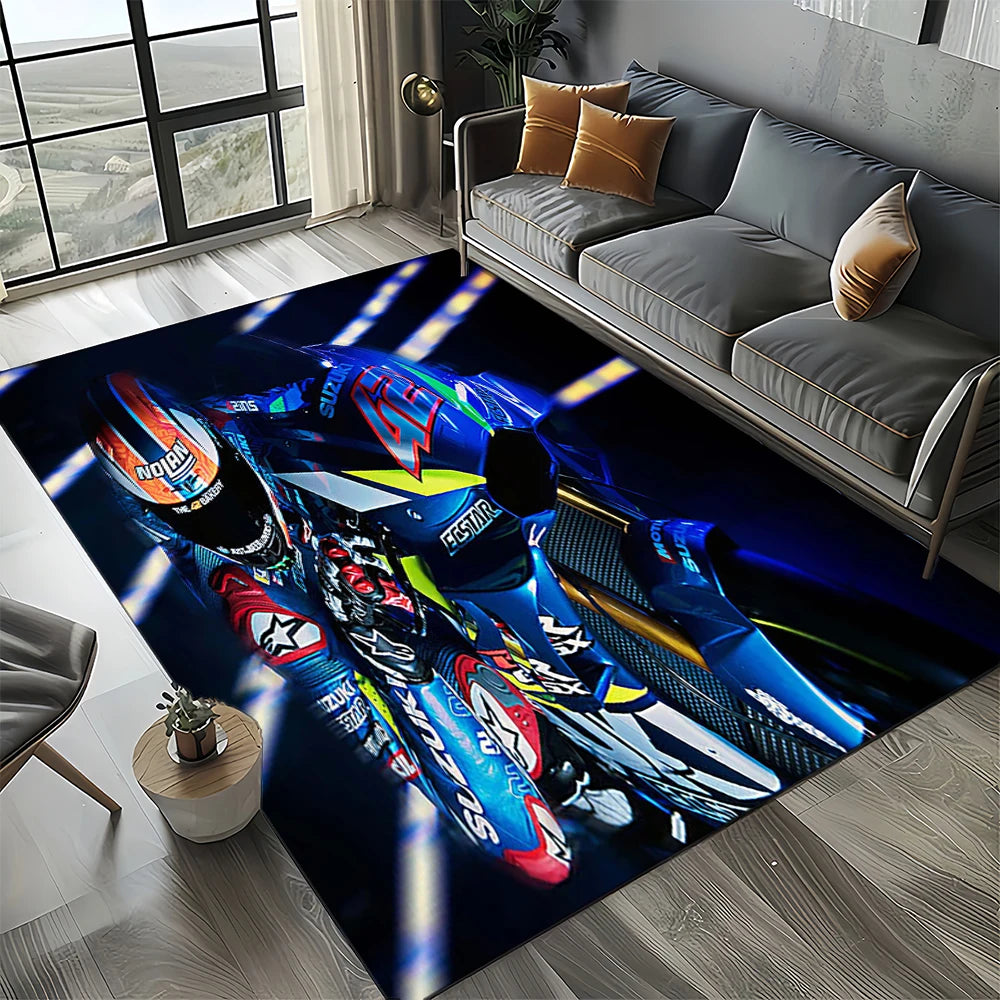 2025 Racing Car S-SUZUKI Logo Motorcycle Carpet Rug for Bedroom Living Room Home Sofa Decoration,kids Play Decor Floor Mat Gift