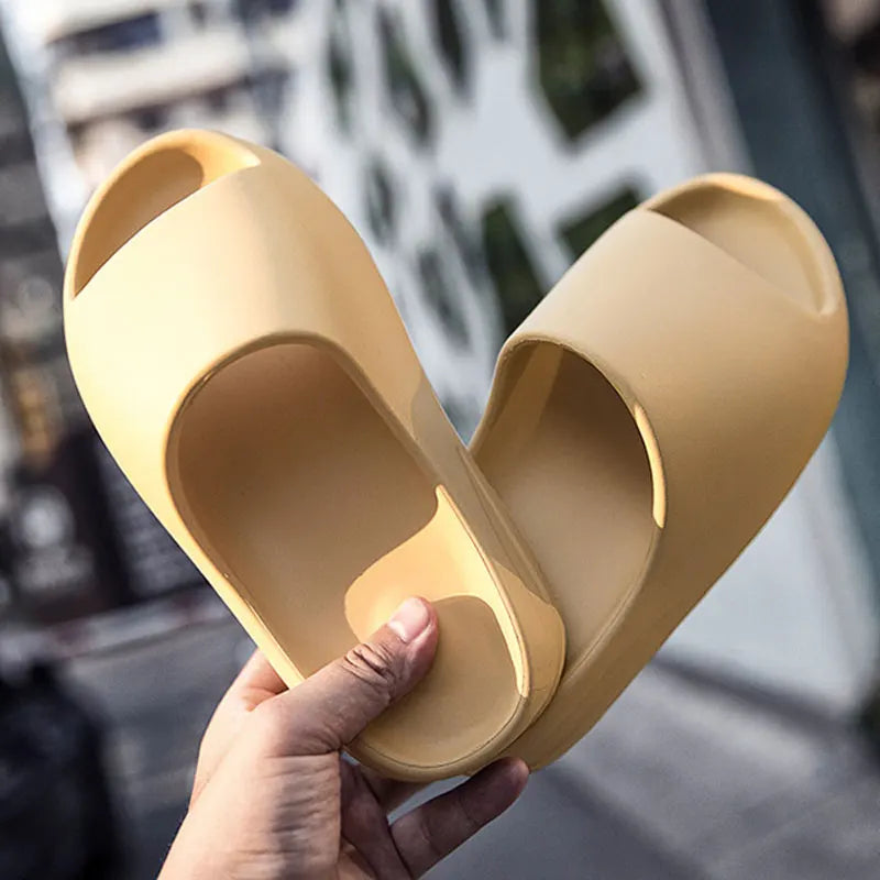 Litfun New Summer Slippers Men Soft Bottom Indoor Home Platform Sandals Fashion Beach Shoes Couple Non-Slip Bathroom Slides