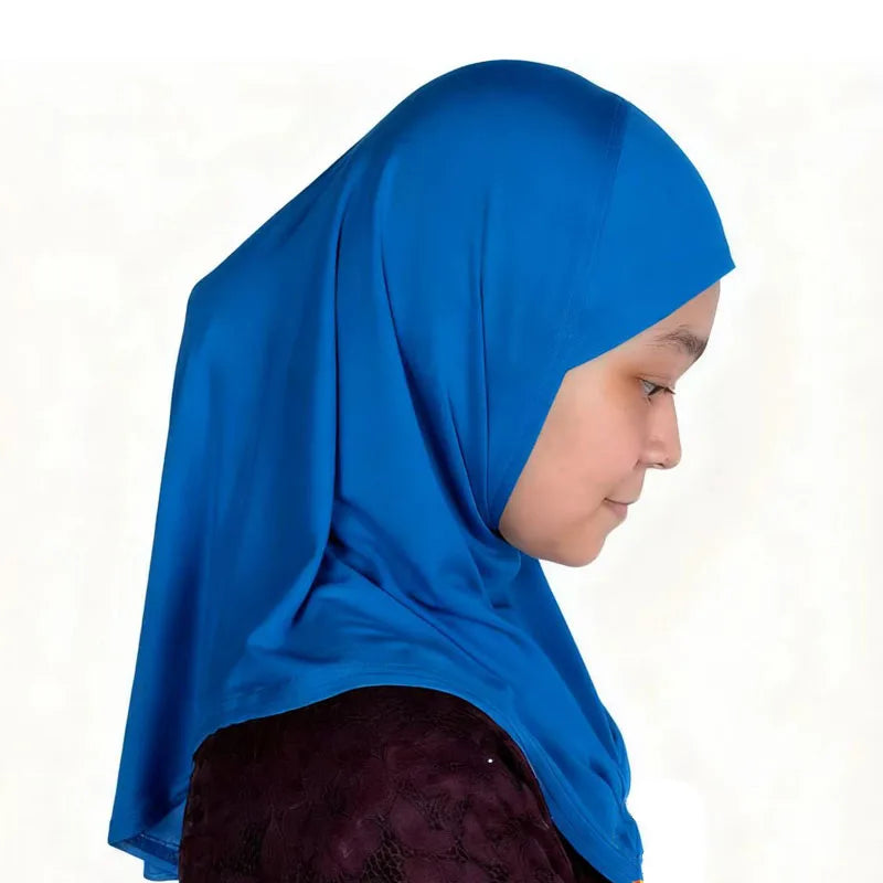 Girls Kids Muslim 1 Piece Amira Practical Hijab Headscarf Instant Scarf Islamic Comfort Headwear for 2 to 6 Years Old