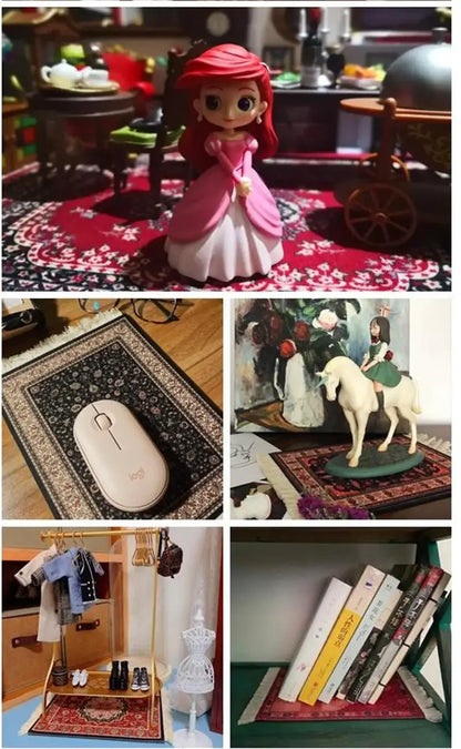 Woven flower Persian carpet small coaster wholesale merchants cheap mouse pad desk mat retro style rubber non-slip computer mats