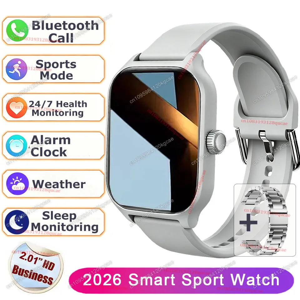 Men Women Smart Watch 2.01'' Waterproof Fitness Sports Watch Answer Call Sleep Sport Pedometer Information Alerts Smartwatch New