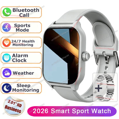 Men Women Smart Watch 2.01'' Waterproof Fitness Sports Watch Answer Call Sleep Sport Pedometer Information Alerts Smartwatch New