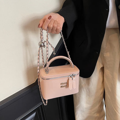 Women Square Handbags 2025 Spring Fashion Chains Crossbody Bags Soft PU Shoulder Bag Ladies Elegant Chic Mini Mobile Phone Bags