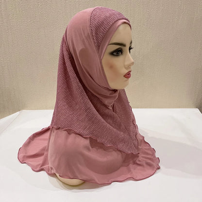 H076 Adults or big girls medium size 70*60cm pray hijab muslim hijab scarf islamic headscarf hat amira pull on headwrap