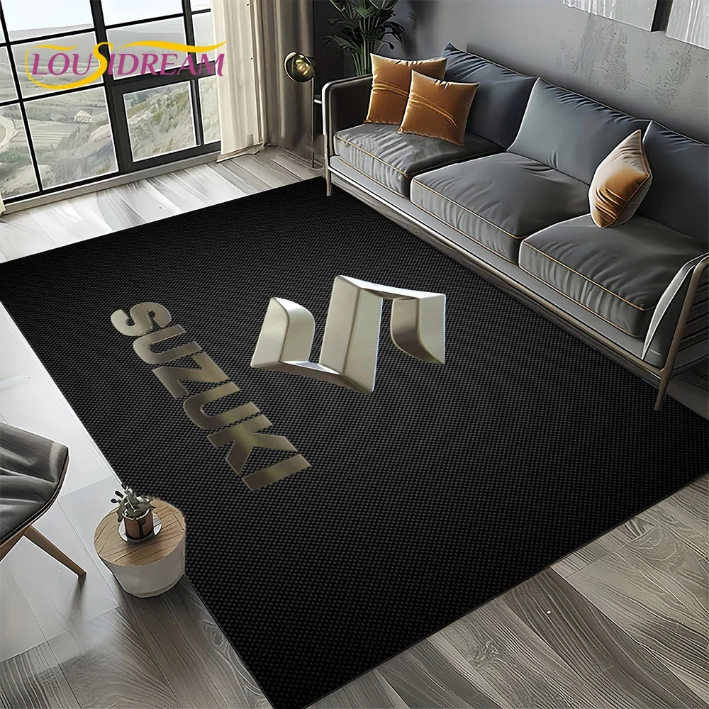 2025 Racing Car S-SUZUKI Logo Motorcycle Carpet Rug for Bedroom Living Room Home Sofa Decoration,kids Play Decor Floor Mat Gift