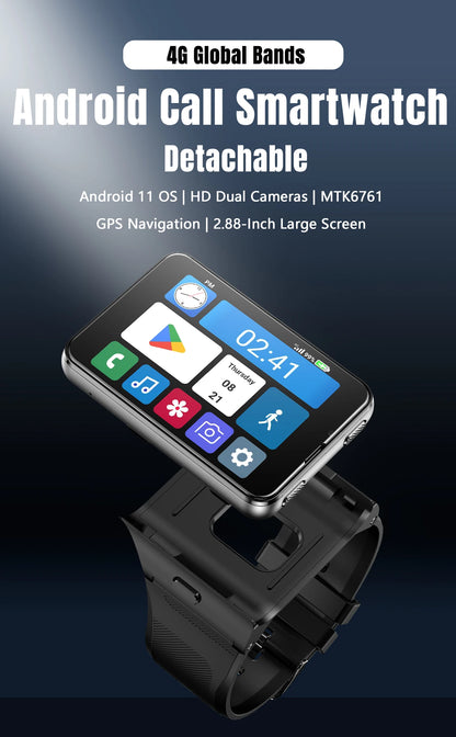 S999 Smart Watch 4G LTE MTK6761 Core 4GB 64GB 2.0MP+8.0MP GPS WIFI 2.88 inch Dual Cameras Smartwatch 2300mAh Battery VS DM101