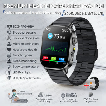 New Precise Health Care Smart Watch ECG+HRV Uric Acid Blood Lipids Emotional Perception Bluetooth Call Smartwatchs For Men Women