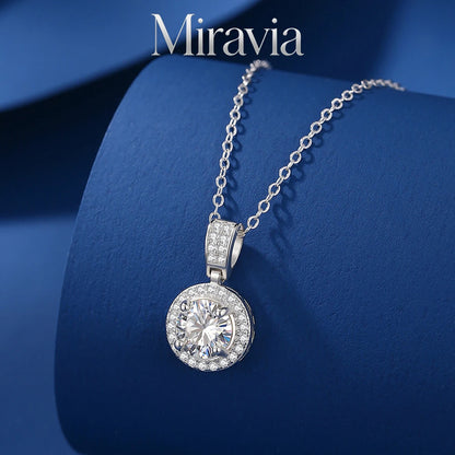 Sparkling VVS1 D Color Moissanite Necklace 925 Sterling Silver With Certificate For Women White Gold Plated Fine Wedding Jewelry