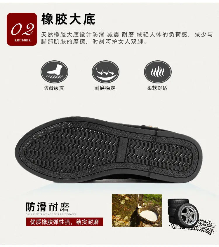 Leather Women Boots 2024 Winter Thick Wool Lined Genuine Leather Women Snow Boots Large Size Women Winter Shoes