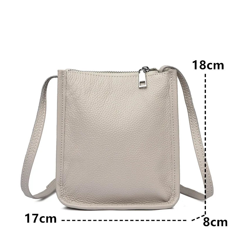 High Quality Genuine Leather Crossbody Bag for Women Vintage Cowhide Leather Shoulder Bag Small Luxury Designer Satchel Handbags