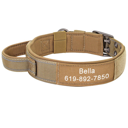 Custom Military Dog Collar Personalized Tactical Nylon Accessories Collar Adjustable Medium Large Dogs German Shepherd Collars
