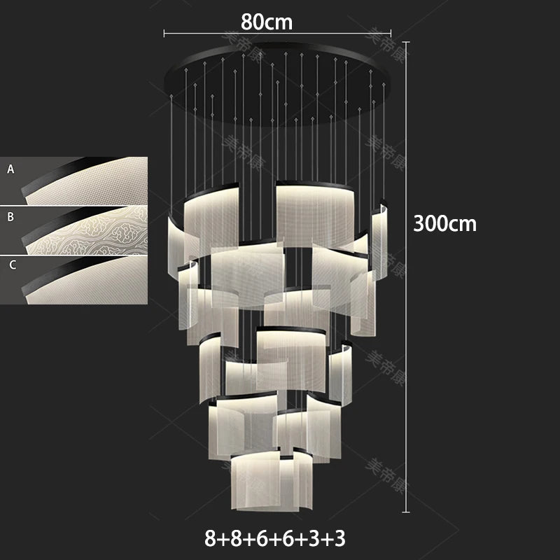 Modern home decor led lights pendant light lamps forstaircase Chandeliers for living room hanging light indoor lighting