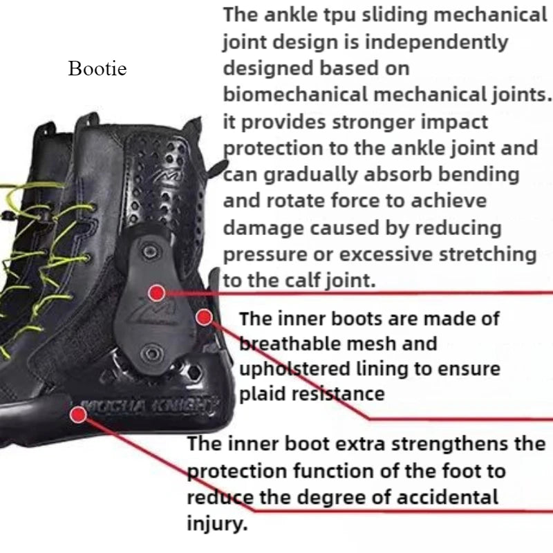 2025 New BENKIA Mocha Motorcycle Long Boots CE Certification BotasTrack Racing Shoe vInternal External Dual Boots TPU Protection