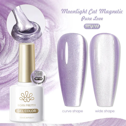 BORN PRETTY 10ml Cat Magnetic Gel Nail Polish Moonlight Glass Bead Water Light Crystal Soak Off UV Varnish For DIY Nail Art