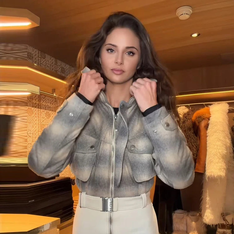 Casual Fur-Trimmed Hooded Ski Suit Women Fashion Belted Slim Full Sleeve Warm Jumpsuits Female 2026 Winter Snow Bodysuit Lady