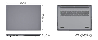 Windows 11 Pro Laptop with 14.1" 2K Screen, 16GB RAM, 512GB SSD, Intel Core Processor, Ultra-Thin and Light Notebook