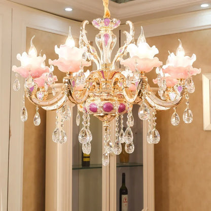 Zinc Alloy Crystal Chandelier Modern Living Room Decoration  Lighting European Restaurant Bedroom Candle  Lamps