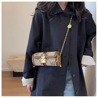 Light luxury brand-name high-end designer bag female 2025 new spring and summer niche shoulder bag messenger bag cylinder bag