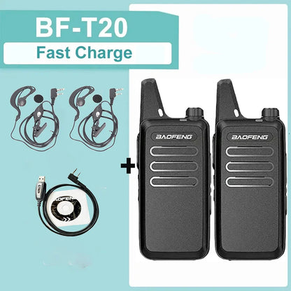 1/2PCS Baofeng BF-T20 Walkie Talkie Mini Micro USB Charging Portable Two Way Radios Upgrade Of BF-C9 KD-C1 For Hunting Kid’s Toy