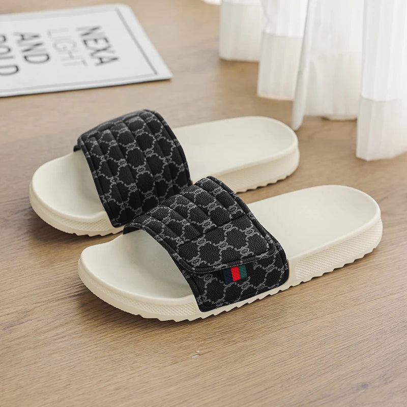 Summer men's slippers fashion comfortable breathable slippers indoor bathroom sandals plus size casual outdoor beach shoes 47