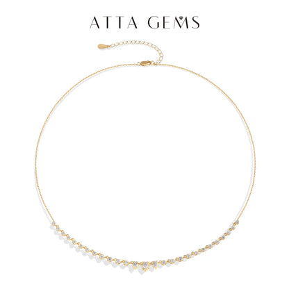 ATTAGEMS 2.04CTW Moissanite Necklaces for Women S925 Silver 18K White Gold Plated D VVS1 Diamond Pendant With Chain Jewelry Gift