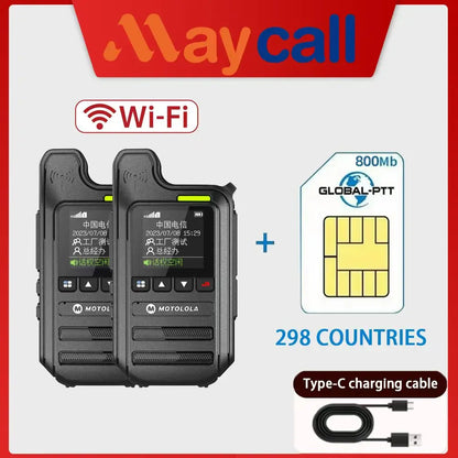 Motolola C65 4G LTE Digital Cluster POC Walkie Talkie Dual SIM Card 5000km Long Range 1500mAh Battery IPX-1 Water Resistant
