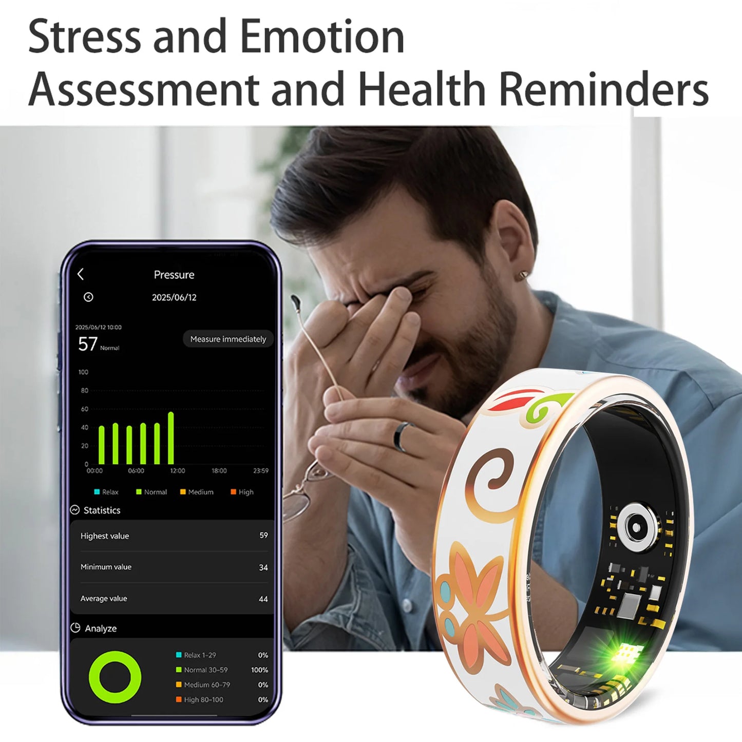 2026 New Healthy Smart Ring 5 ATM Waterproof Wireless Call Heart Rate/Sleep Oxygen Monitoring For Android/IOS Men Women Gifts