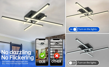 New Modern Led Ceiling Lights Black Ceiling Lamp for Living Room Bedroom Studyroom Led Lights for Room Ceiling Light Fixtures