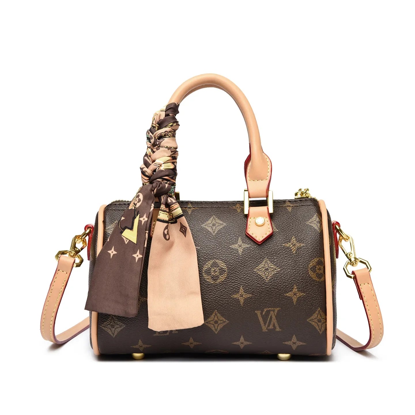 Luxury OULAIMEIZI 2026 New Fashion Retro Classic Letter Printed Designer Boston Bag Temperament Trendy Shoulder Bags for Women
