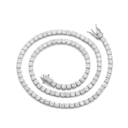 D VVS1 Moissanite Tennis Necklace 2-6MM 925 Sterling Silver Classics for Women Exquisite Jewelry Simulated Diamond Necklaces