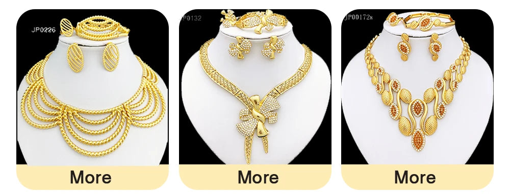 GZJPEI Shiny White Zircon Jewelry Set For Women Italy Nigeria Wedding Jewellery 18K Gold Plated Mother's Day Gift On Sale ﻿