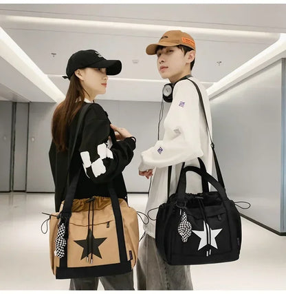 Women New Crossbody Bag Wholesale Large Capacity Couple Shoulder Bag New Casual Nylon Tote Bag Luxury Drawstring Handbag 2025