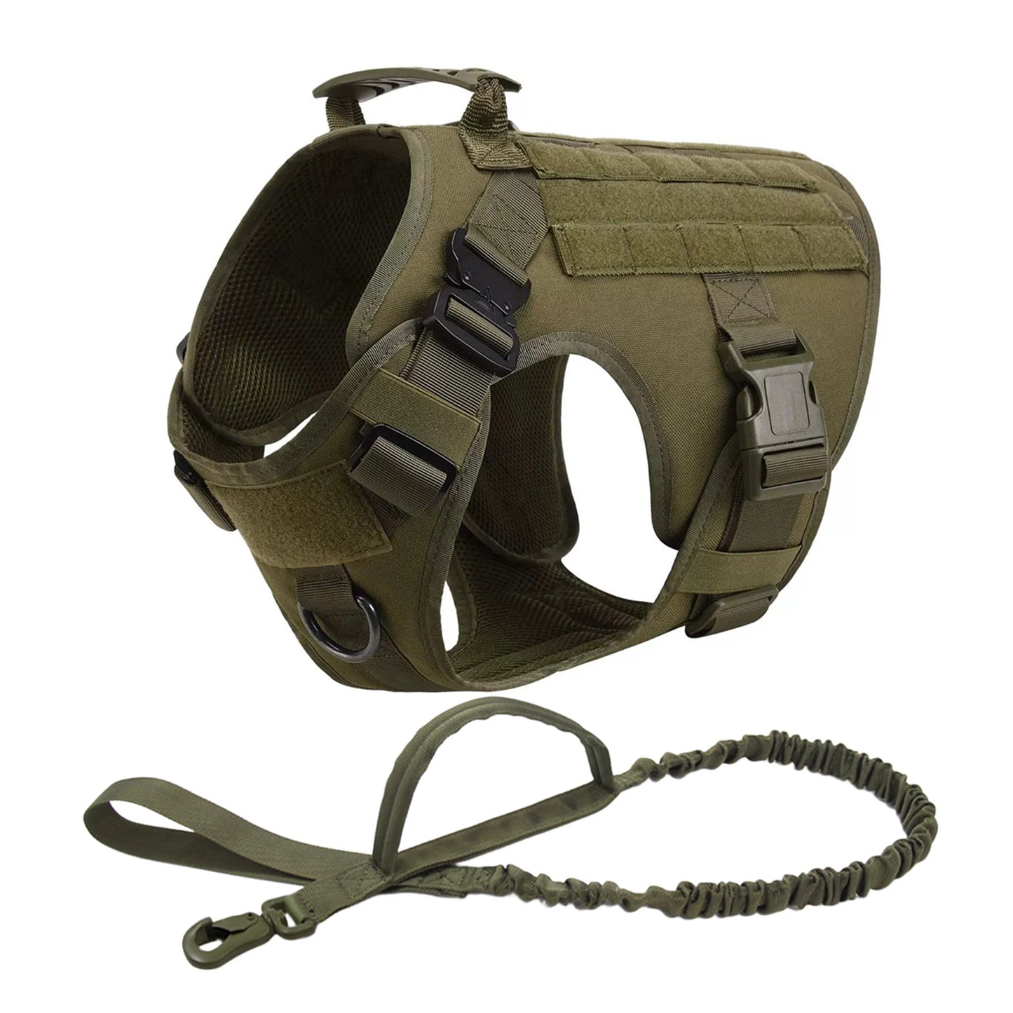 Dog Harness Collar Leash Molle Pouches For Medium Large Dogs Pet German Shepherd Training Walking Vest Tactical Dog Harnesses