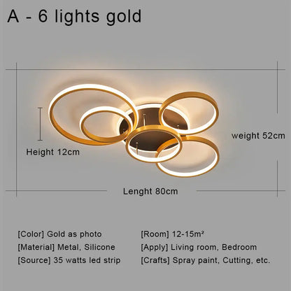 Modern LED Ceiling Chandeliers With Remote Control Decor Home Ring Lamp Living Room Bedroom Dining Room Ceiling Light Fixtures
