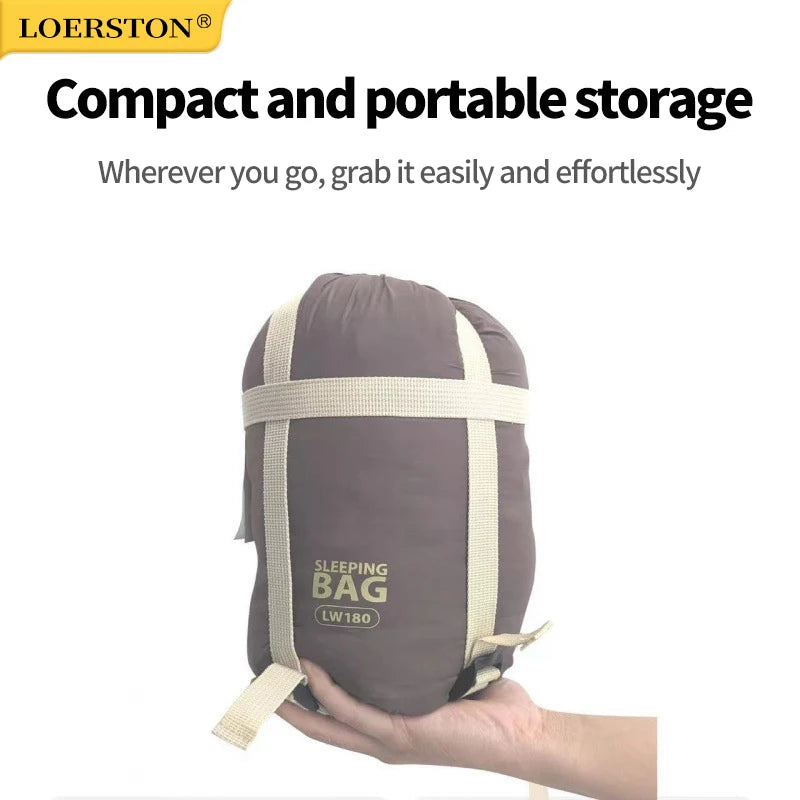 Outdoor Camping Ultralight Compact Adult Sleeping Bag Travel Washable Down Cotton Insulation Dirt-Resistant Portable Waterproof