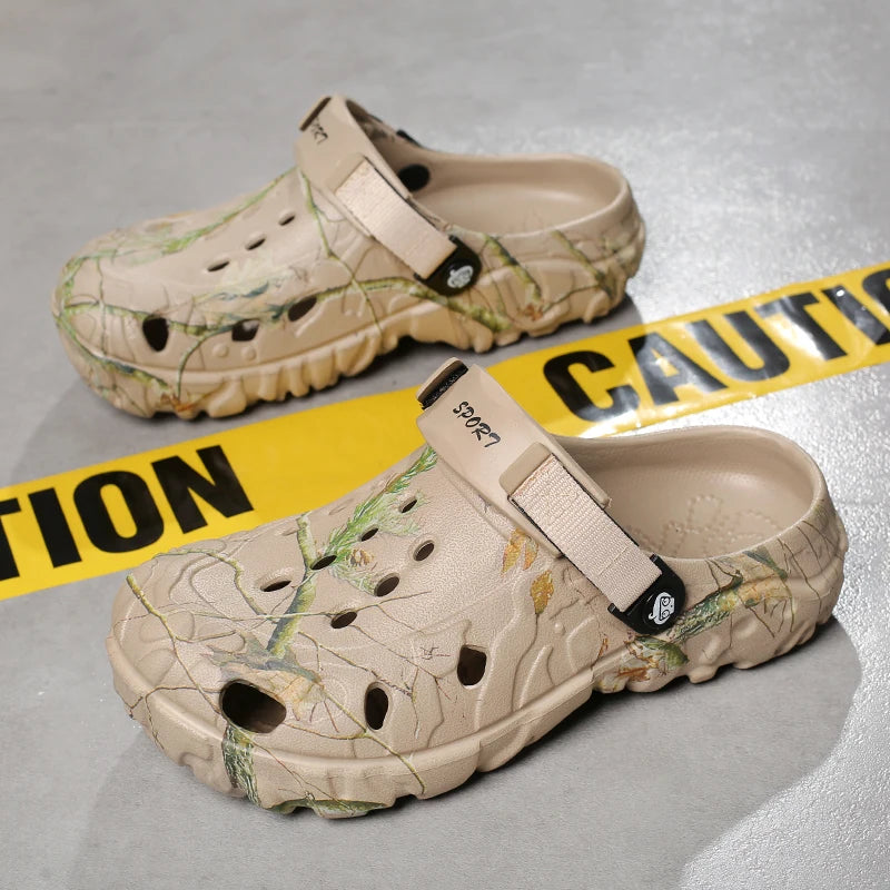 Summer Men Slippers Camouflage Platform Outdoor Clogs Shoe Women Beach Sandals Male Soft EVA Indoor Home Slides Big Size 46 47