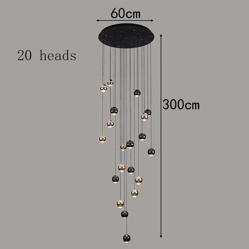 Modern Crystal stair chandelier lights indoor lighting Ceiling lamp hanging light led Chandeliers for living room indoor lightin