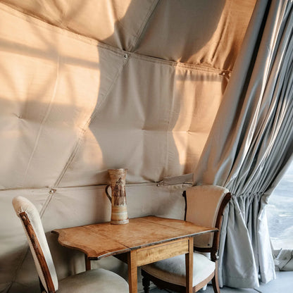 Flame Retardant Geodesic Dome Liner, Aluminum Foil Thermal Canvas Inner Cover for Outdoor Glamping Tent Accessory