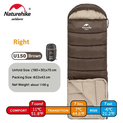 Naturehike Camping Sleeping Bag Ultralight Waterproof 4 Seasons Warm Envelope Type Sleeping Bag for Outdoor Hiking Backpacking