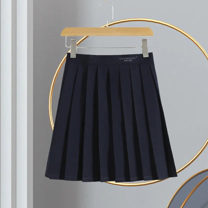 Basic Style Japanese Korean School Uniform College High School Student Uniforms Sailor Cosplay Costumes Black Top Pleated Skirt