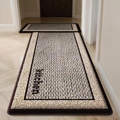 Soft Plush Kitchen Mat Square Flannel Water Absorbent Non Slip Rug for Bathroom Toilet Entrance Hallway