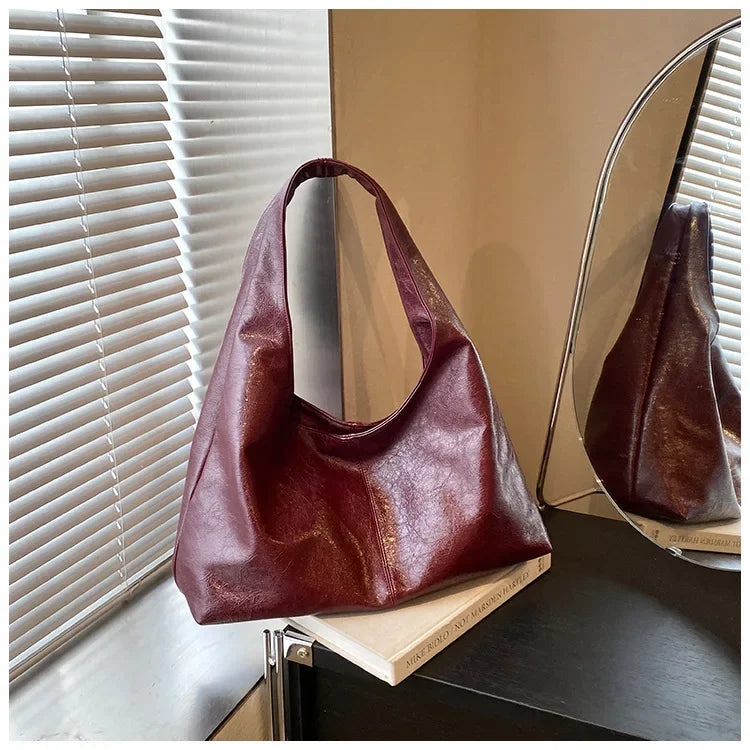 Large Capacity PU Leather Hobo Underarm Bags Autumn Winter Shoulder Bag for Women 2026 New Trend Y2K Handbags and Purses Tote