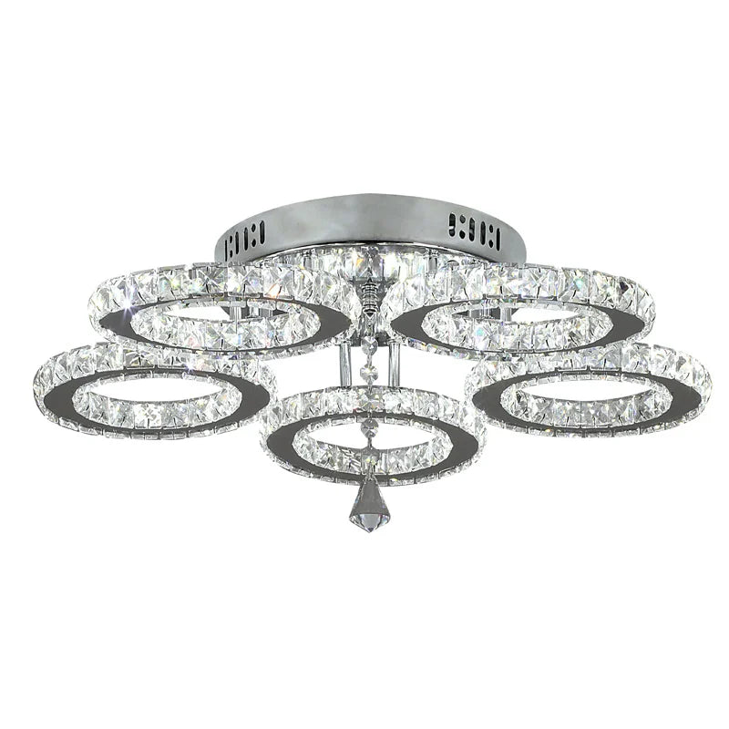Modern Pendant Light Led Crystal Ring Ceiling Lamp Living Dining Room Chandelier Lustre Bedroom Luxury Home Decor Fixture Lumina