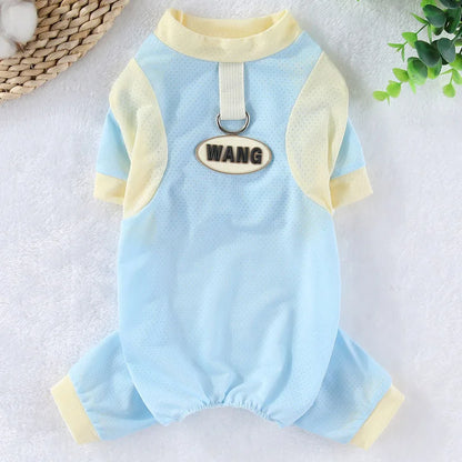 Mesh Dog Clothes Summer Quick Drying Jumpsuit Pajamas For Small Dogs Dachshund York Maltese Puppy Tracksuit Overalls Onesie XXL