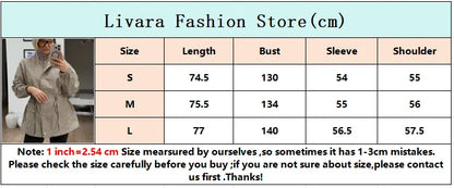 Women Casual Plaid Short Trench Coat Lapel Double Breasted Belted Waist Loose Long Sleeve Checkered Jacket Autumn Windbreaker