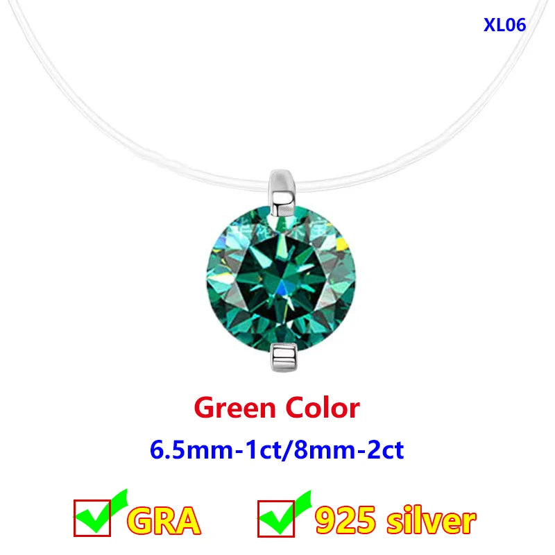 Moissanite Transparent Fishing Line for Women Mermaid Tears Necklace Creative Women's Moissanite Diamond Clavicle Chain